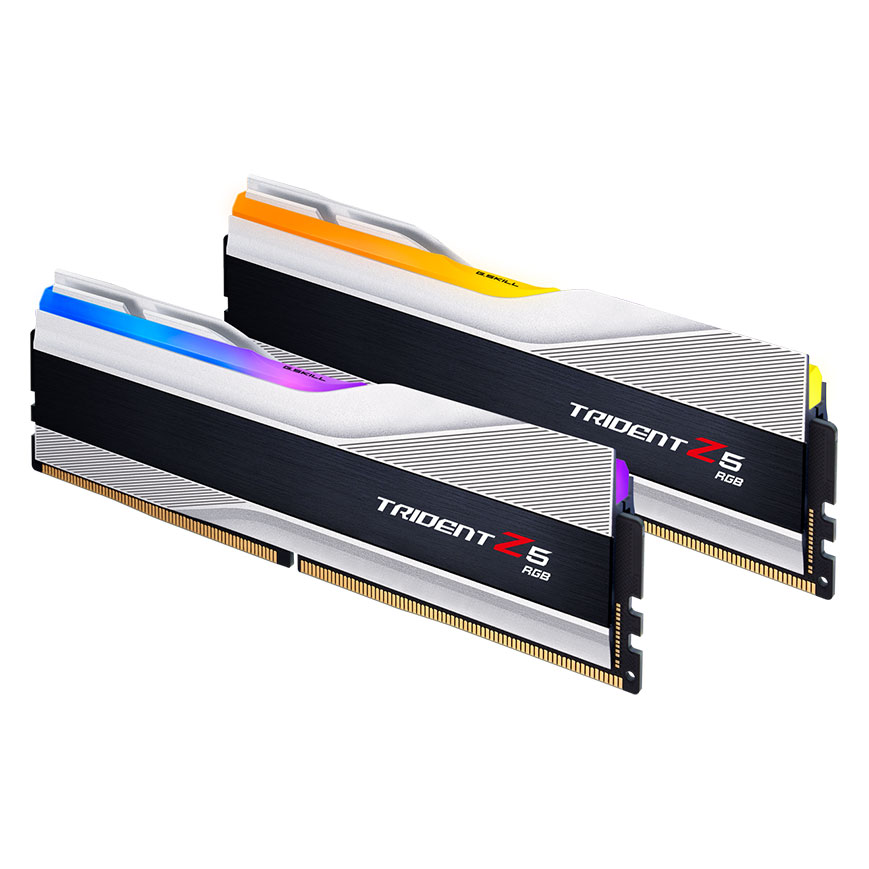 G.Skill Trident Z5 RGB 64 Go (2 x 32 Go) DDR5 6400 MHz CL32 - Argent