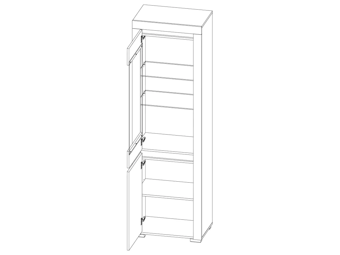 Vitrine 2 portes LED inclus Kasla Blanc