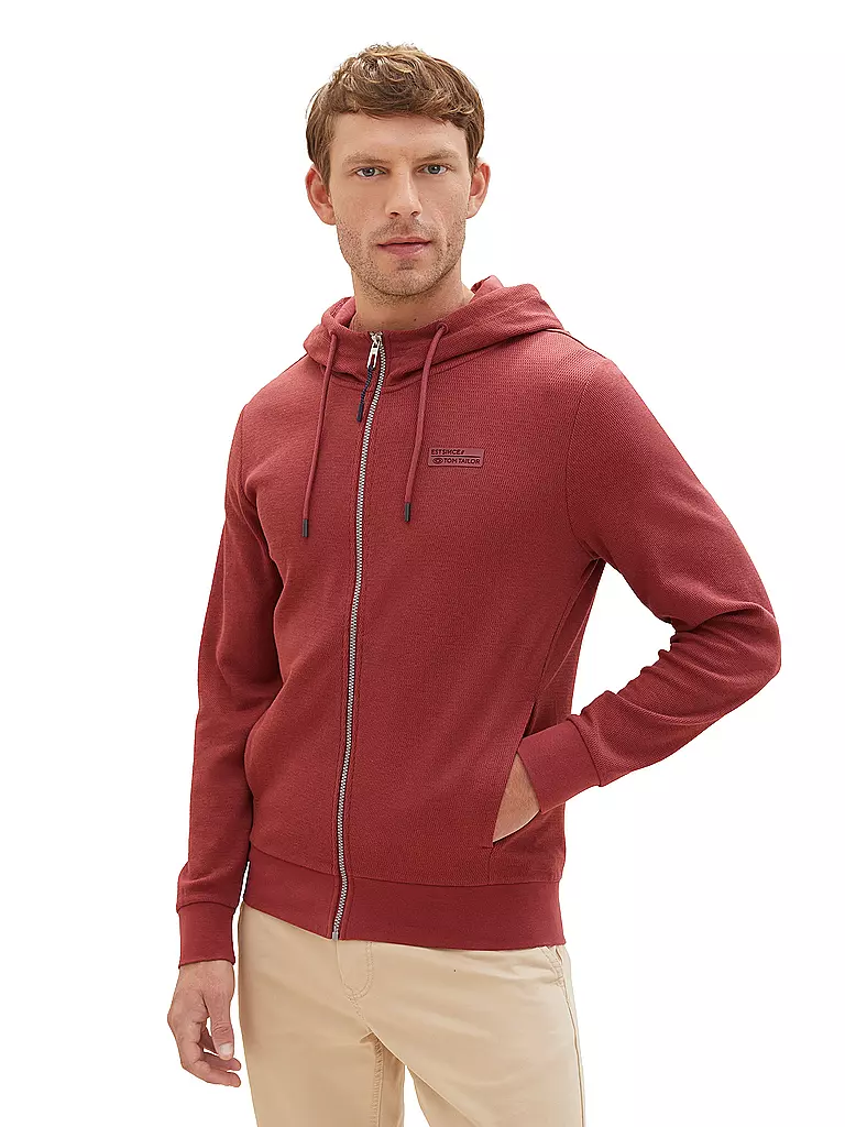 TOM TAILOR Sweatjacke dunkelrot