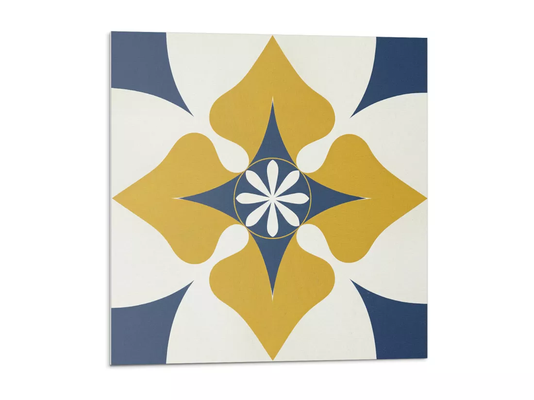 Carreaux autocollants PVC, Carrelage PVC adhésif - 9x30x30 - Motif floral avec symétrie