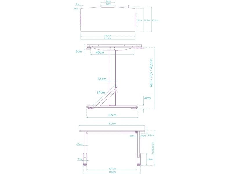 Ultradesk Gaming Tisch Iron Weiss Ultrastarker Gaming Tisch mit mechanischer Höhenverstellbarkeit und RGB-Beleuchtung