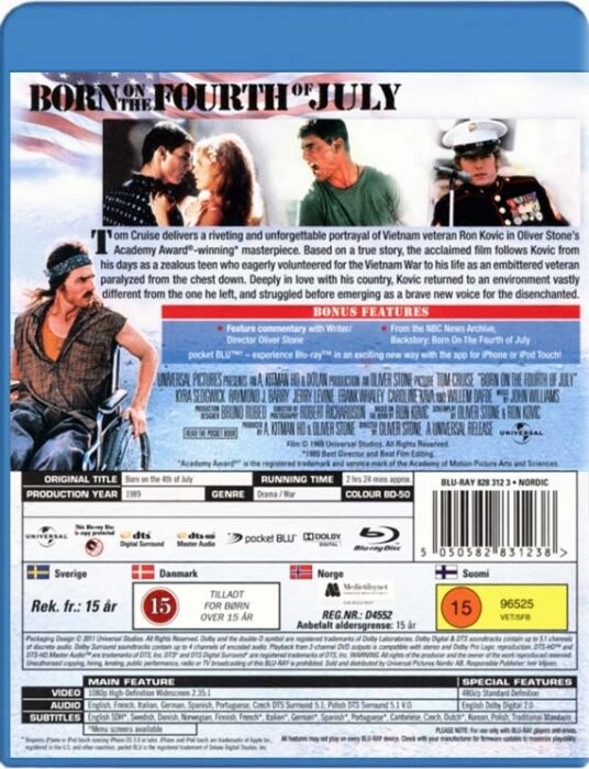 Born On The Fourth Of July / Født Den 4. Juli - Blu-Ray