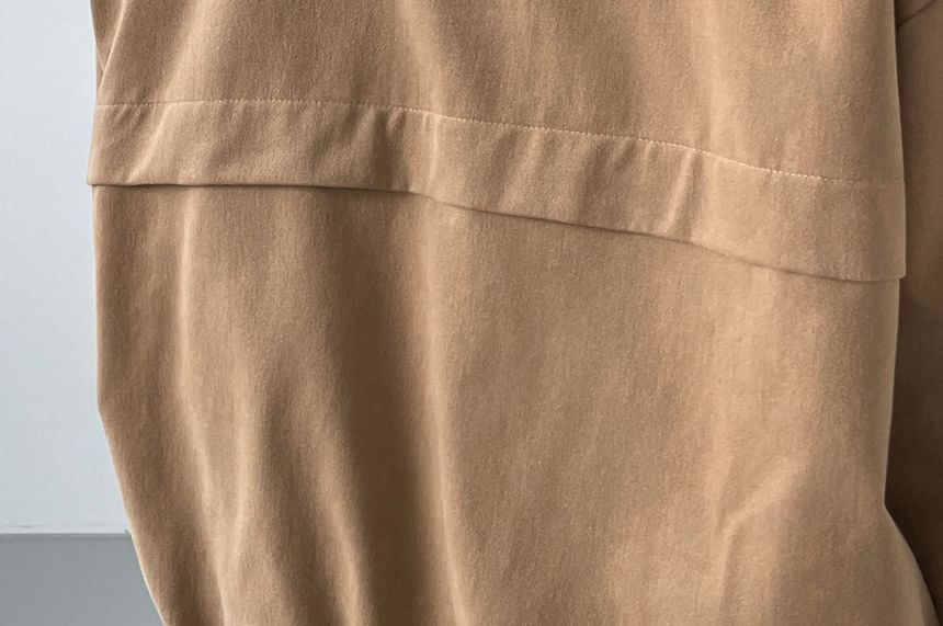 SeoulPop - Unisex effen gewatteerde jas met rits en capuchon