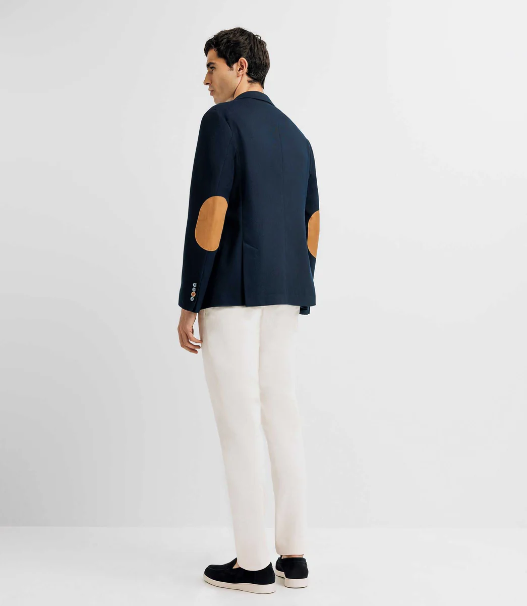 Veste casual à coudière marine