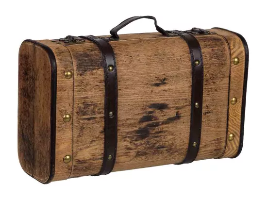 Valise en bois marron 38x23x13