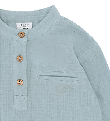 Hust and Claire Hemd - Musselin - Rassen - Baby Blue