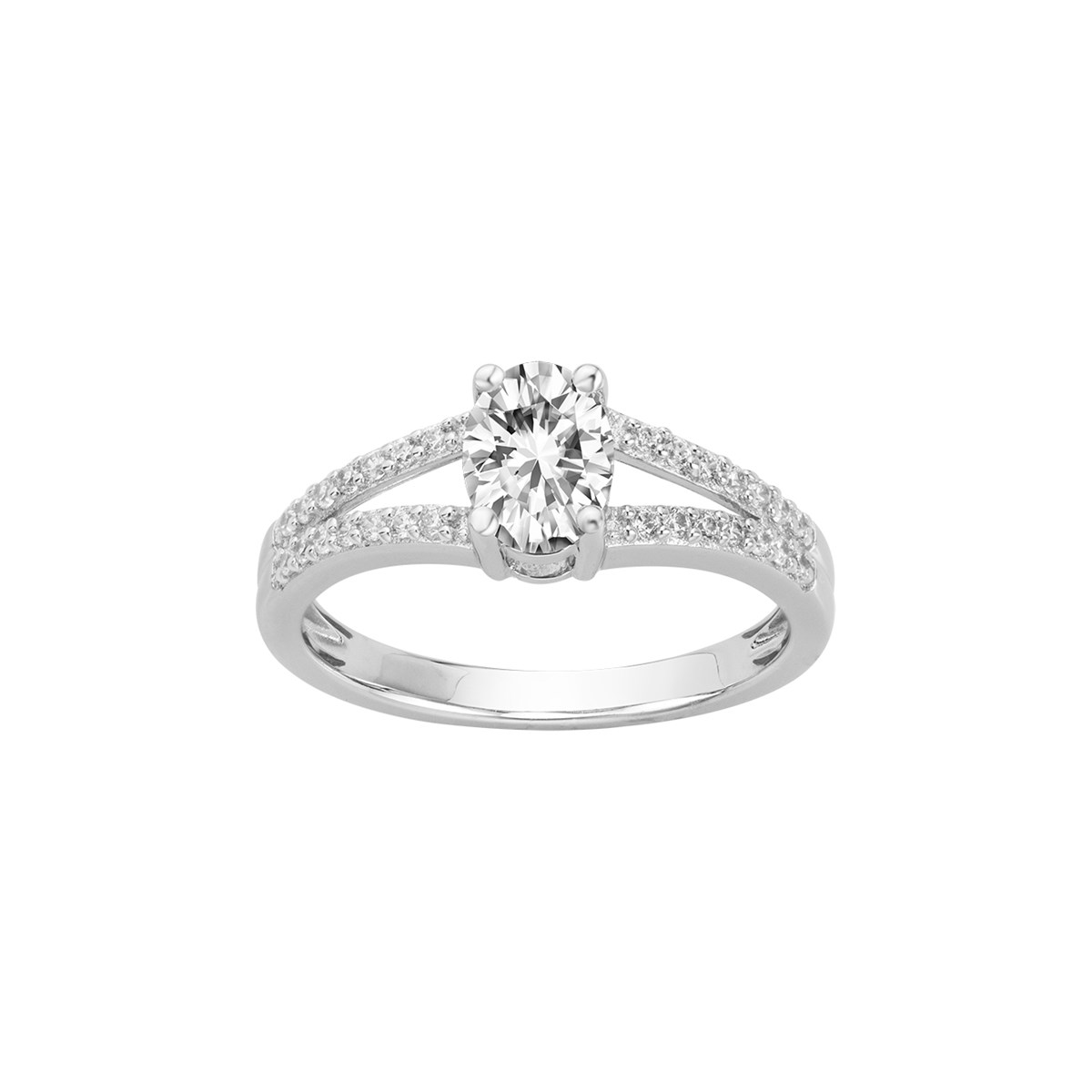 Bague en Argent avec oxyde de zirconium blanc