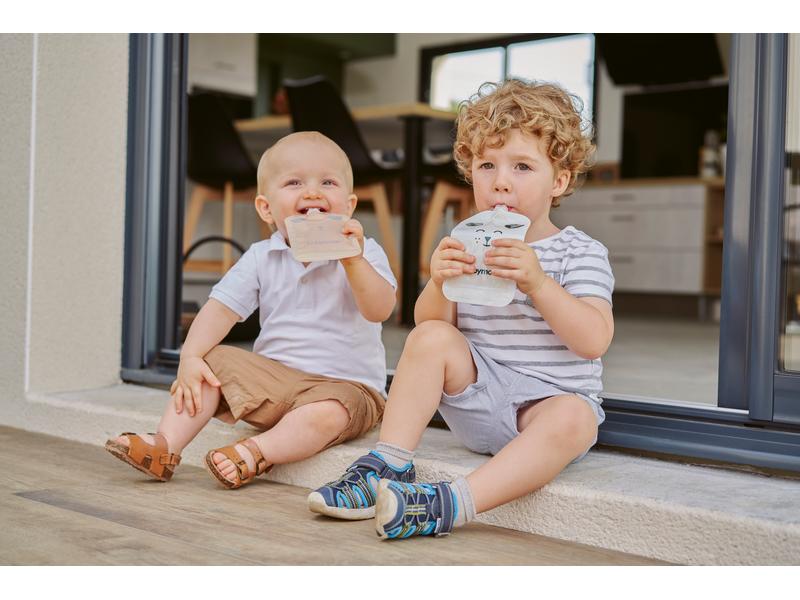 Babymoov Nahrungsbehälter ISY Set Quetschbeutel 20 x 150 ml Wiederverwendbare Quetschbeutel für Babymahlzeiten