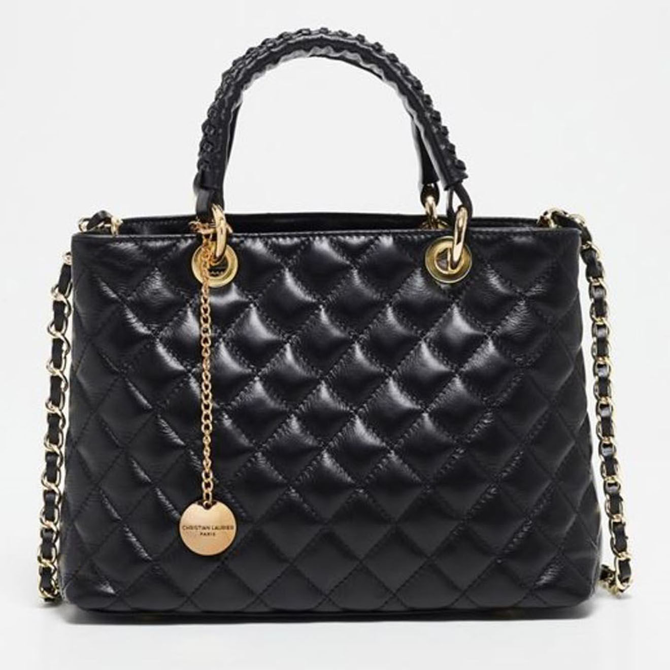 Christian Laurier Sac à Main en Cuir Sofia noir - 28.5x20x12 cm
