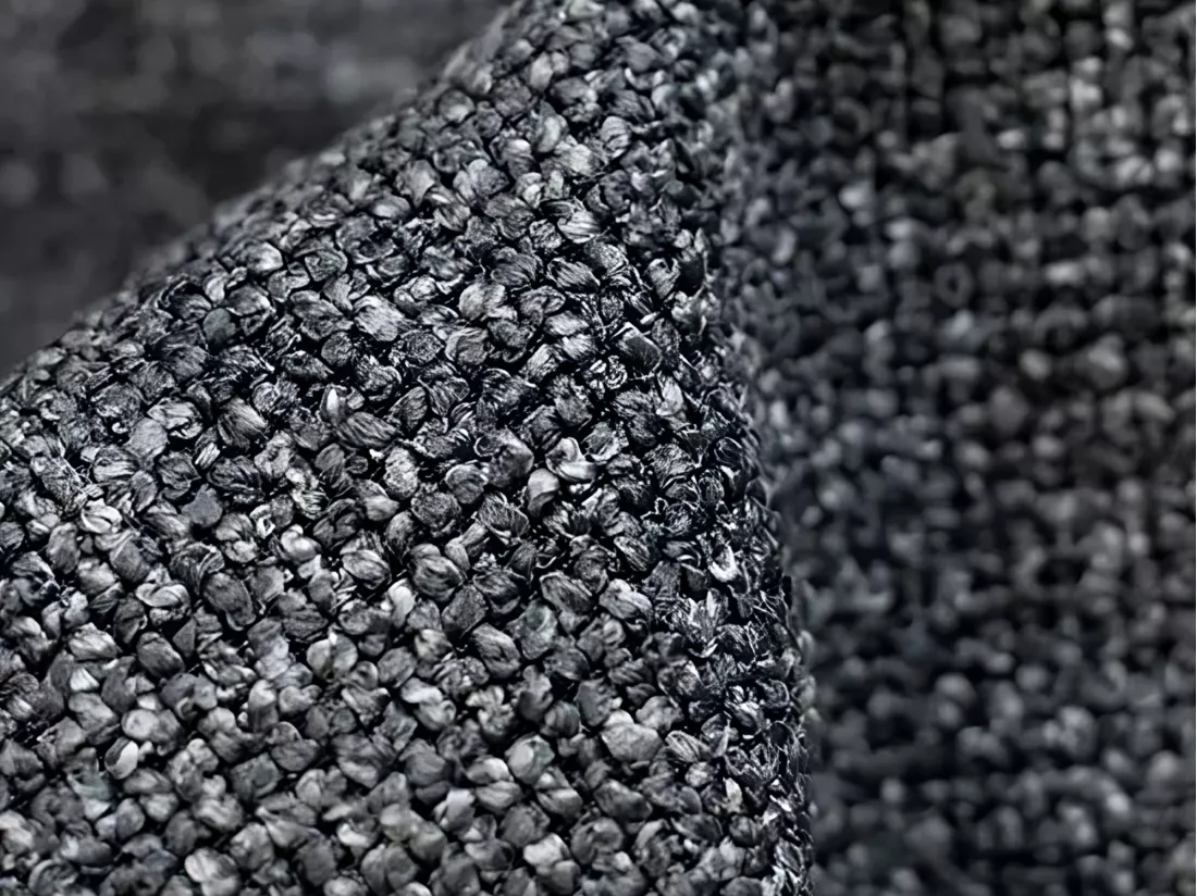 Canapé d'angle modulable en tissu texturé - graphite - EKAHI