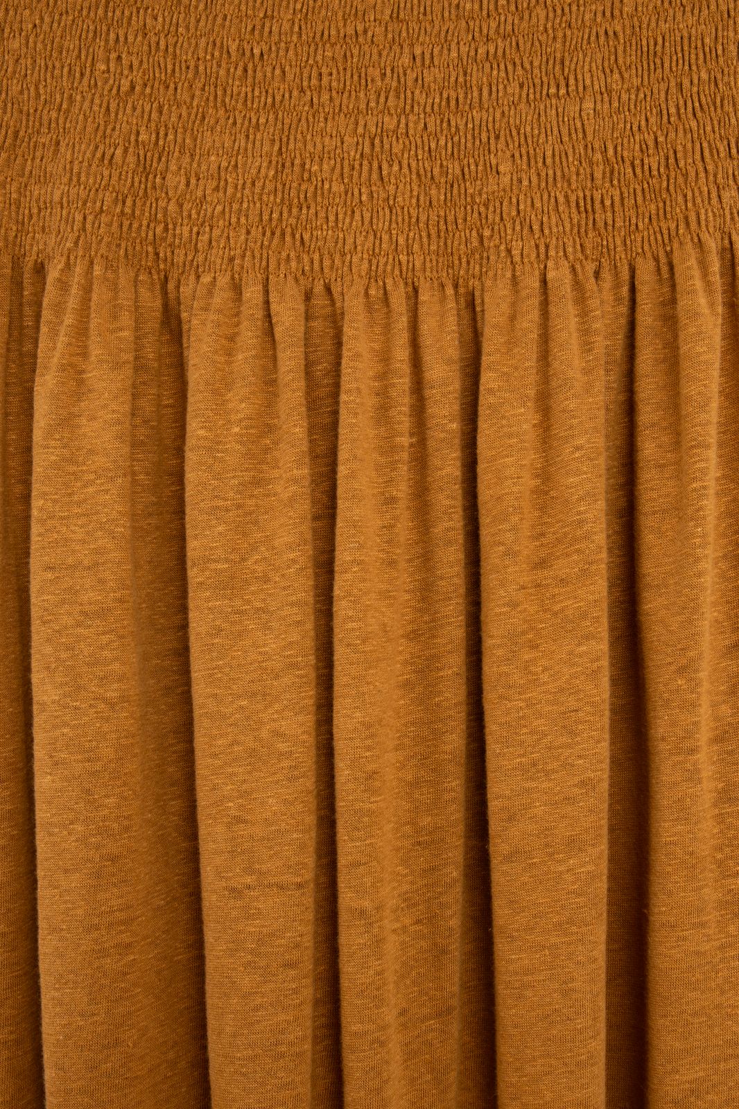 Goudbruine maxi rok met smock details