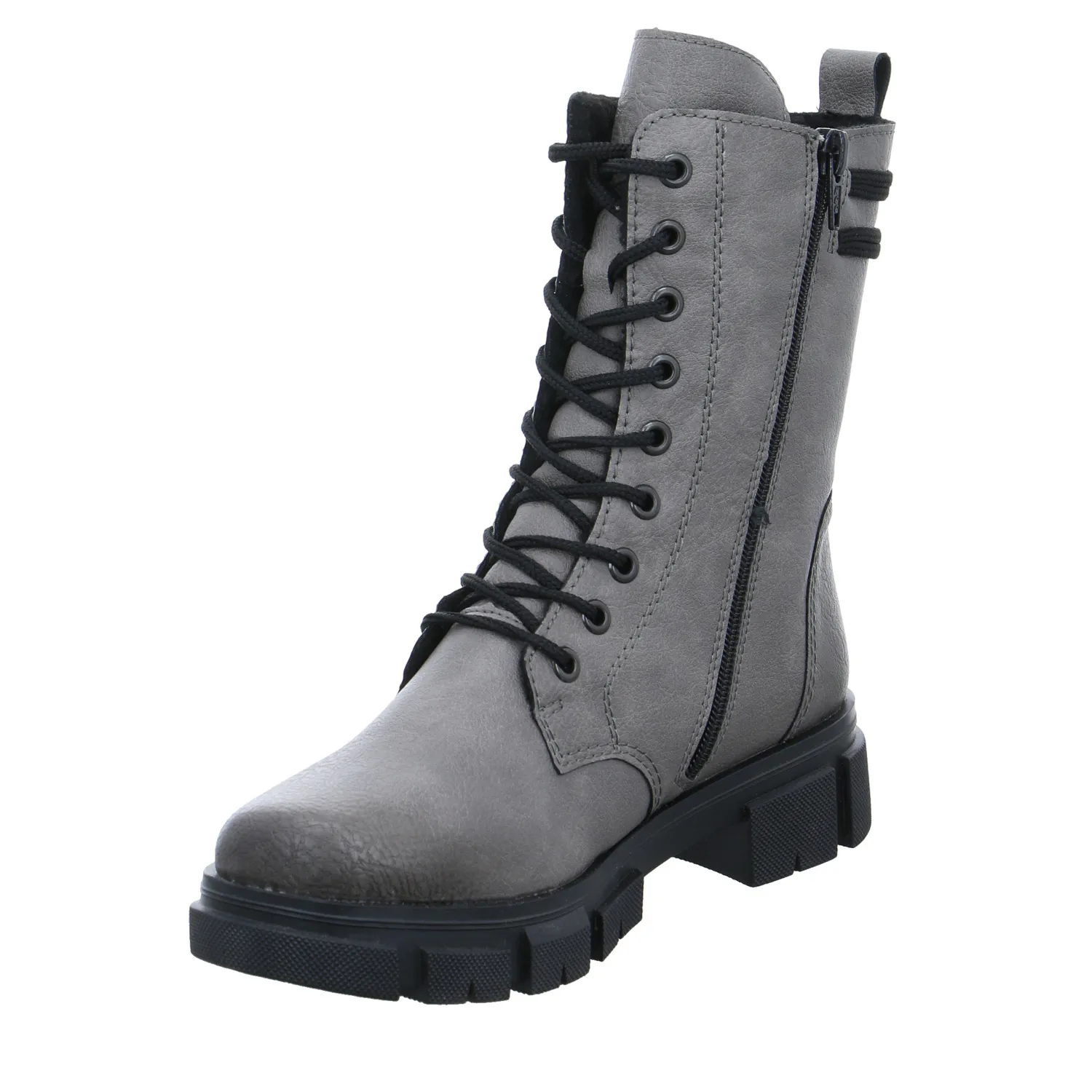 RIEKER Boot Grau Lederimitat