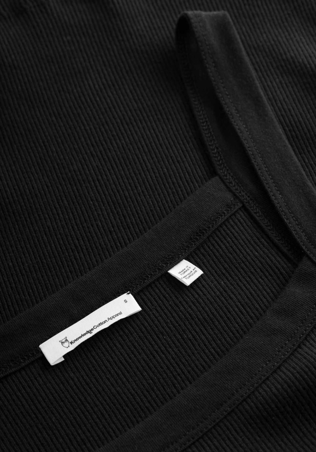 Knowledge Cotton Apparel Rib Strap Top Black Jet