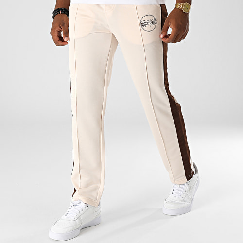 Pantalon Jogging A Bandes 2240172 Beige Marron
