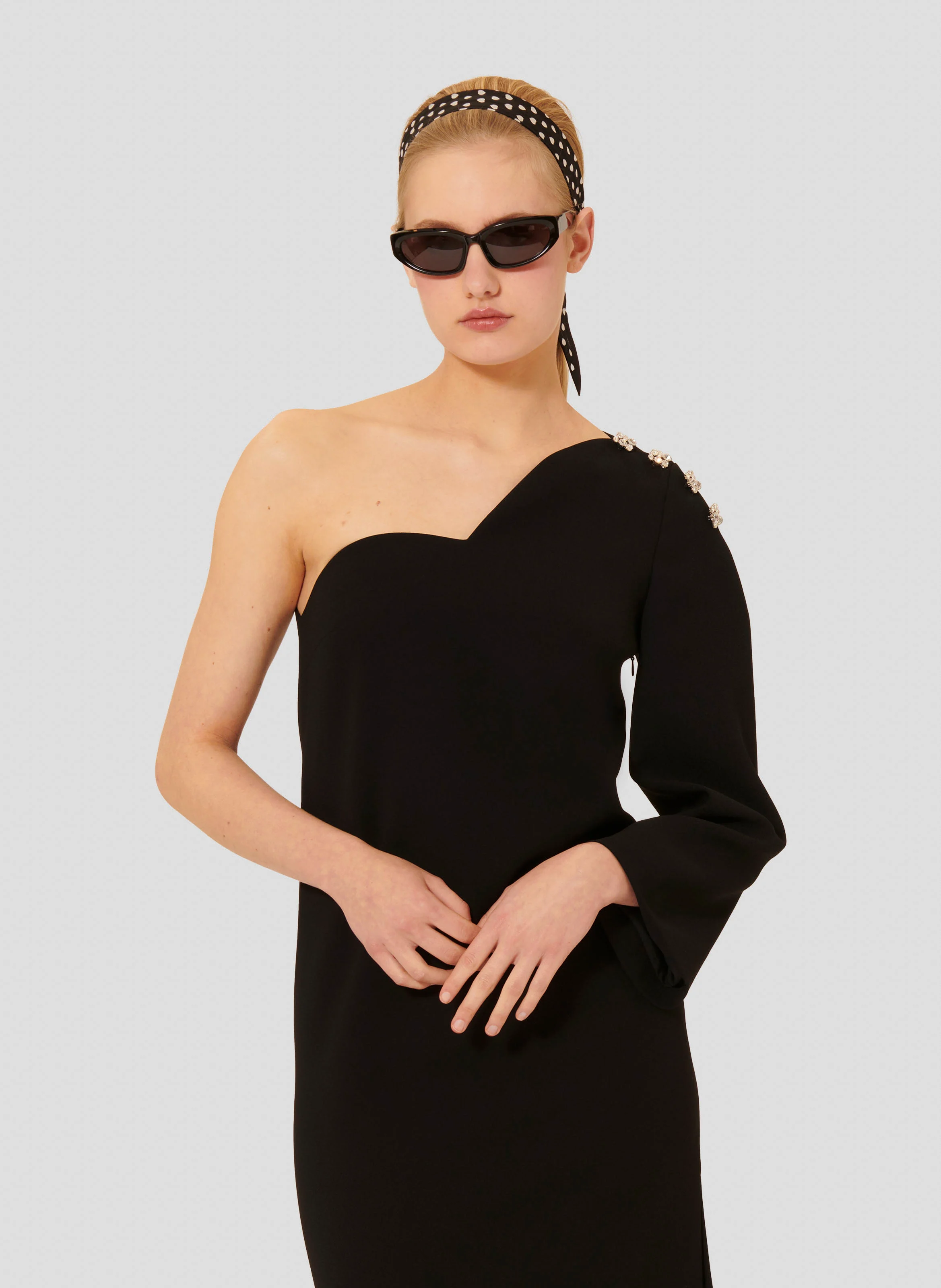 RENÉE - Robe longue asymétrique | Noir