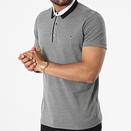 Polo Manches Courtes 570 Noir Chiné