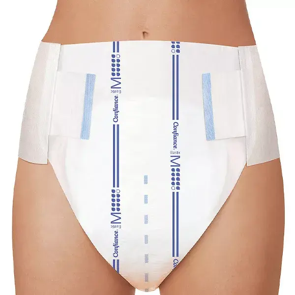 Fraldas Hartmann Confiance Elastic 9 Drops Tamanho M, pacote com 14 unidades.