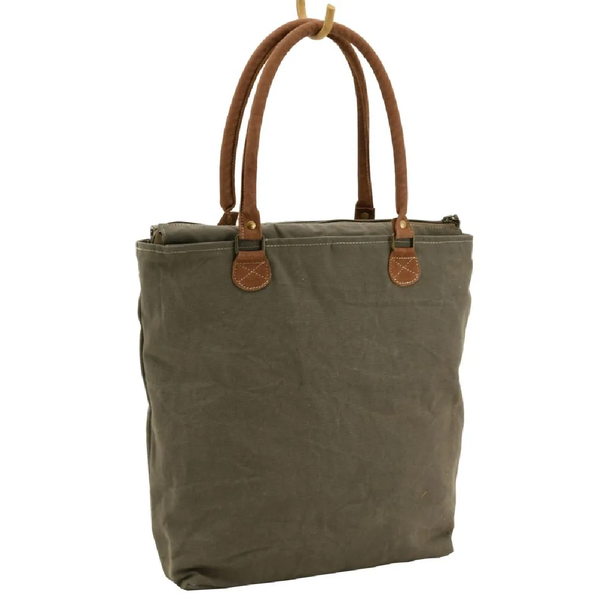 Aubry Gaspard Sac en coton et peau de vache Madame Rebelle