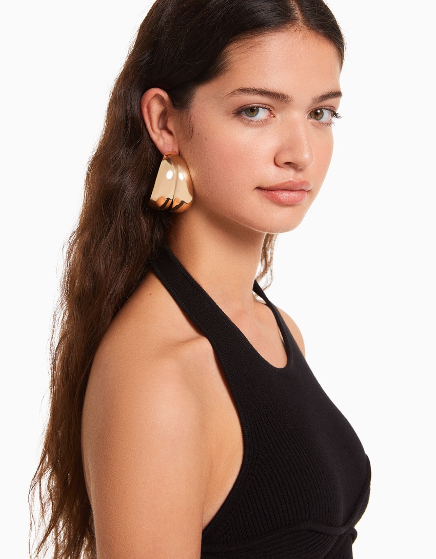 Conjunto de 2 pares de brincos de argola grossa