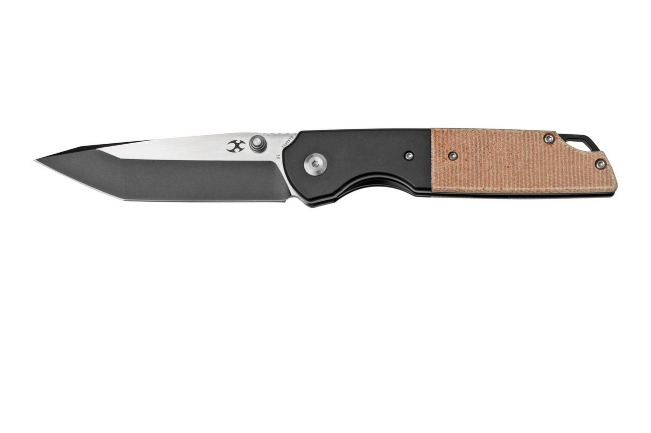 Kansept Warrior T1005T5 Black Tanto, Brown Micarta zakmes, Kim Ning design