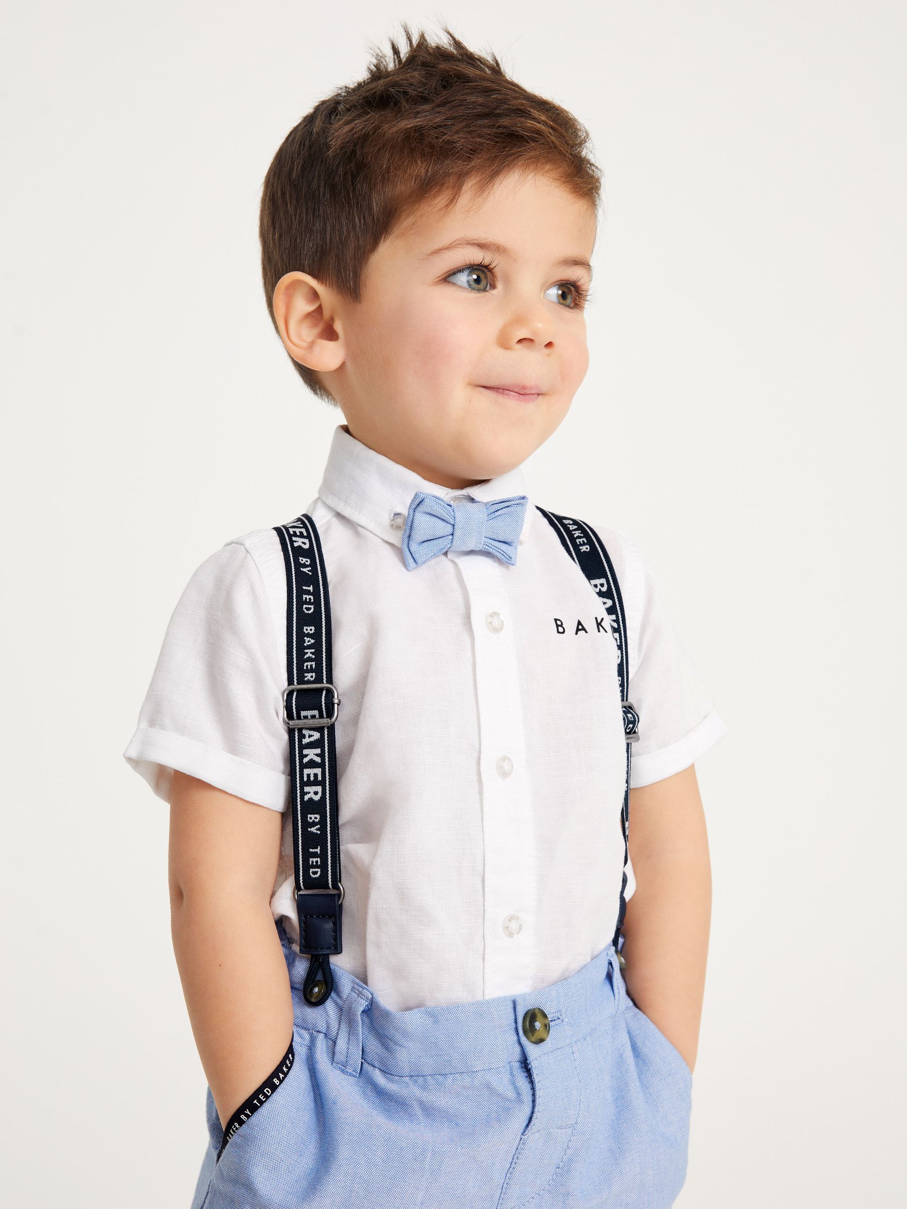 Marineblauw/wit - Baker by Ted Baker 3 -delig set van overhemd, short en bretels