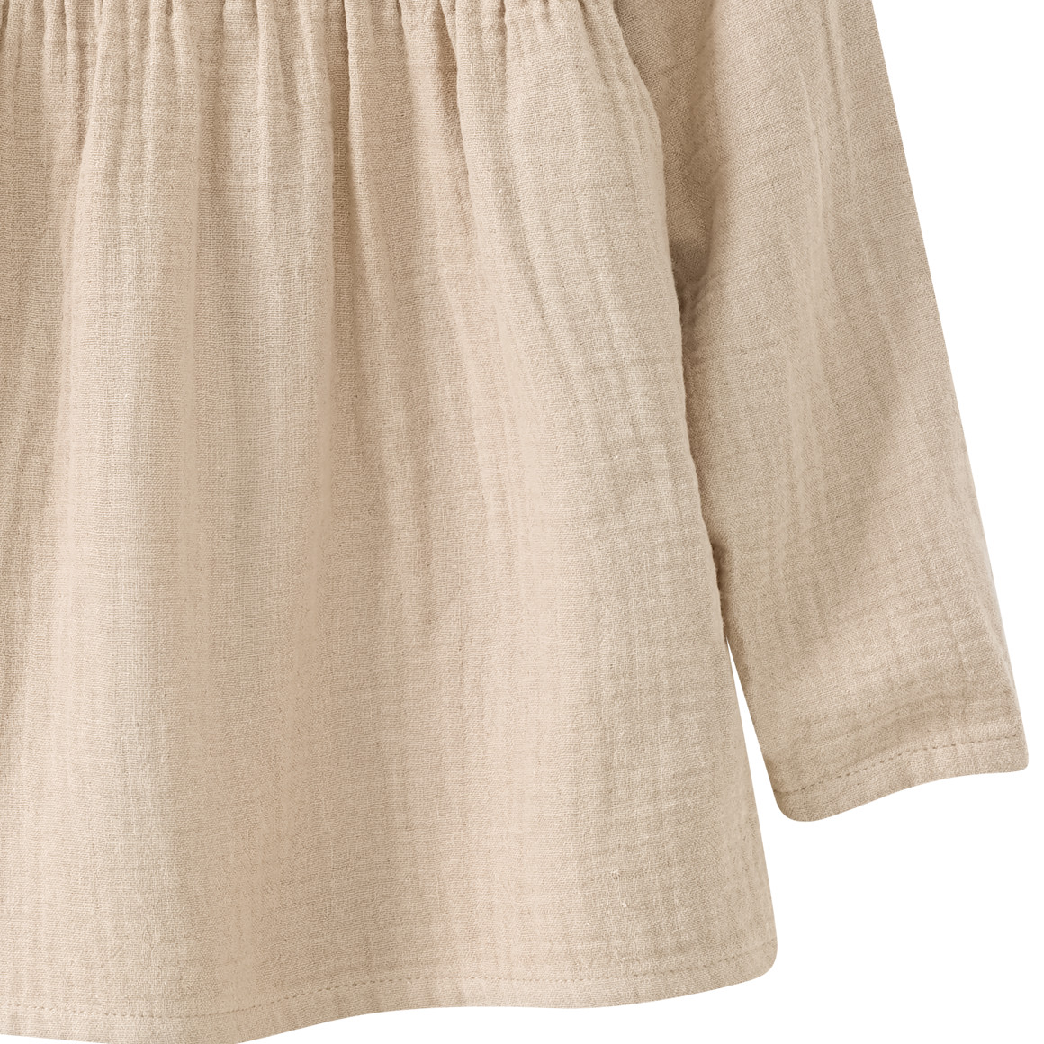 Topolino Pure Collection Mädchen Musselin-Blusenshirt mit Teilungsnaht beige