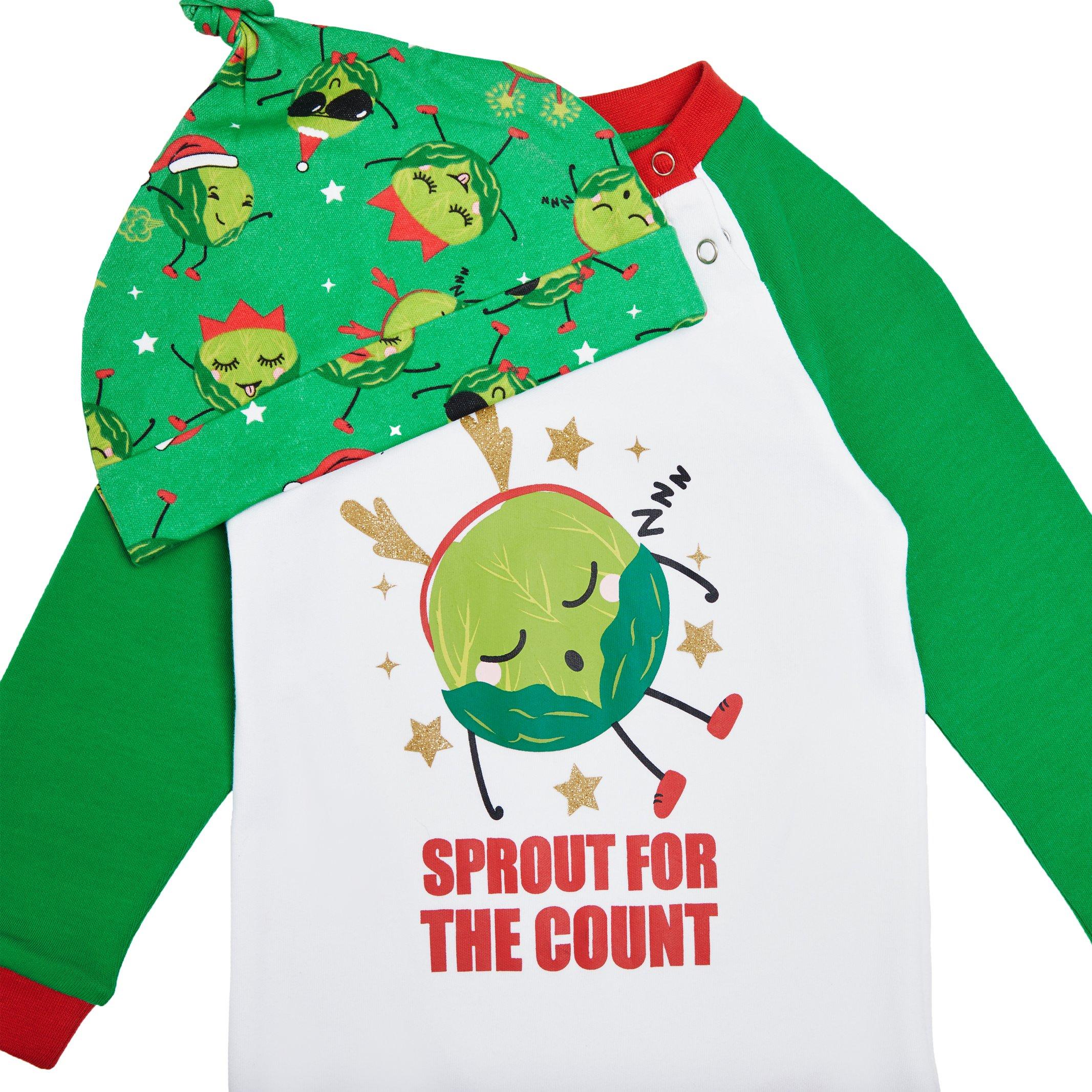 Linea Unisex Baby Family Christmas Sprout Sleepsuit