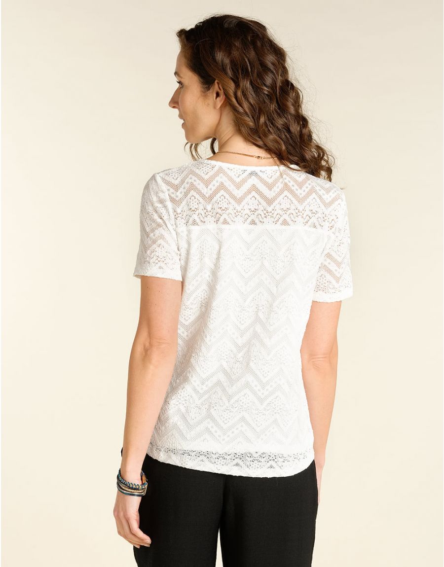 Top blanc en dentelle