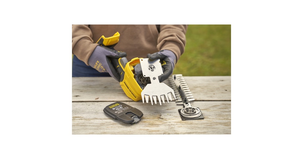 StanleyFATMAX V20 18V 2.0Ah Gras- en struikschaar  (Geel/zwart, Accu en lader inbegrepen)