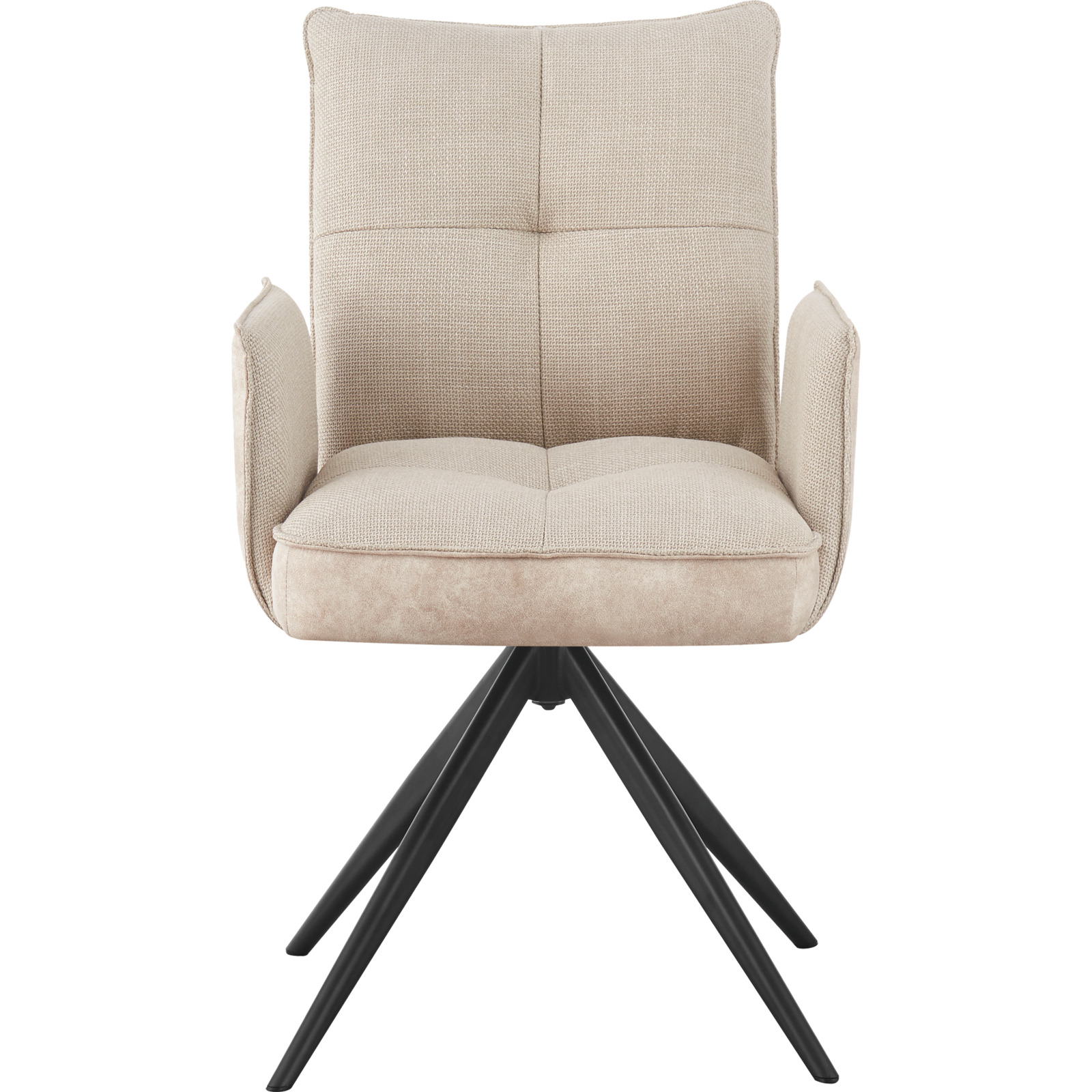Armlehnstuhl Lukas Kunstlederoptik/Stoff beige, drehbar