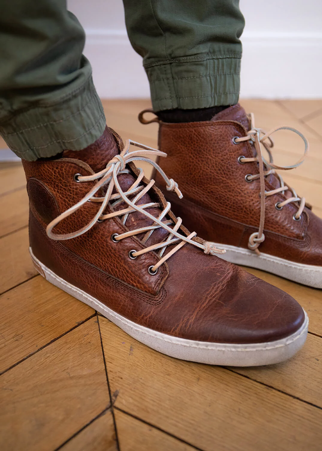 SNEAKERS ICON AM02 CUIR OLD YELLOW