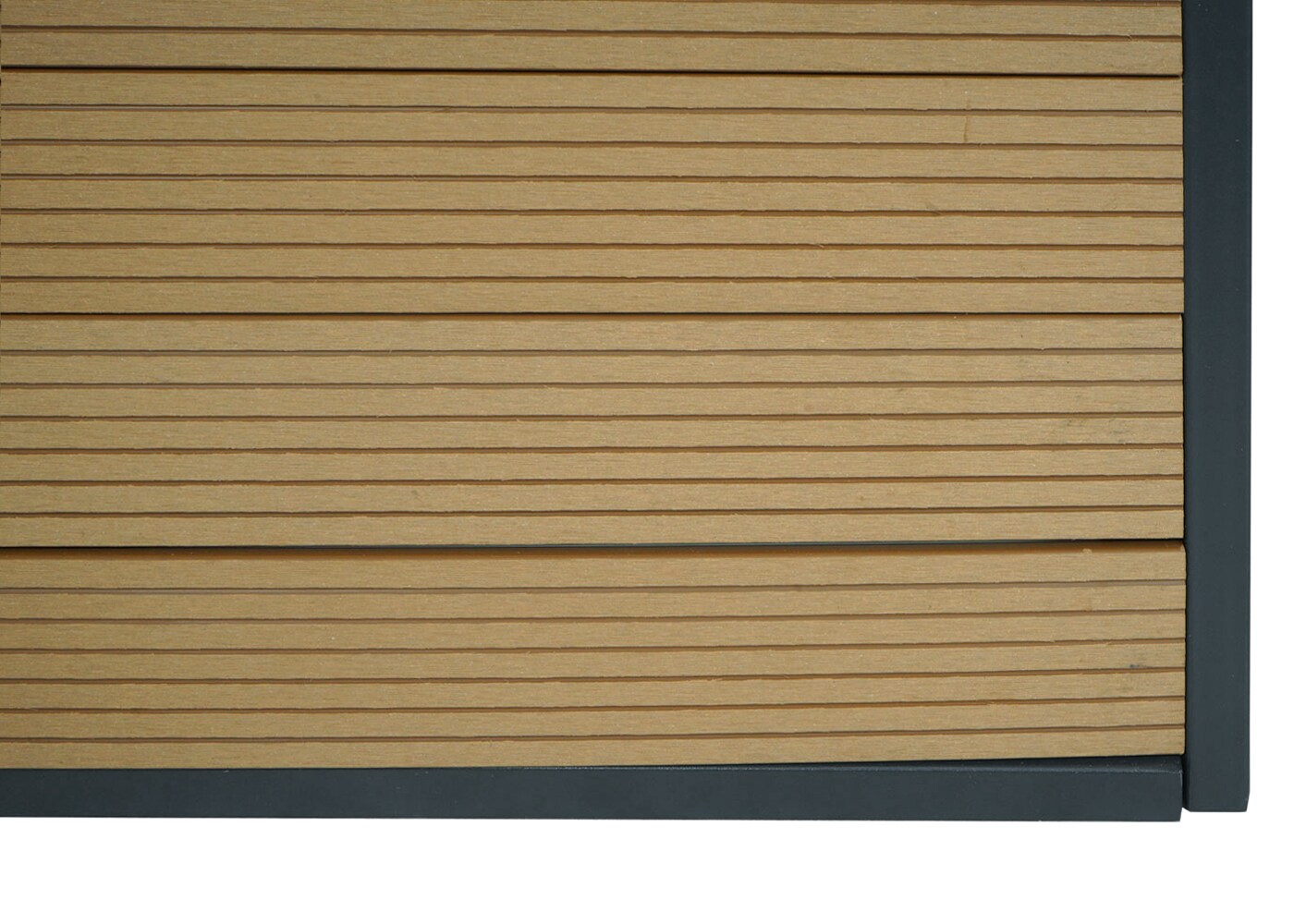 Mähroboter-Garage mit Pflanzkasten MCW-L45, Dach Unterstand für Rasenmäher, WPC Metall 40x60x73cm ~ Eiche-Optik