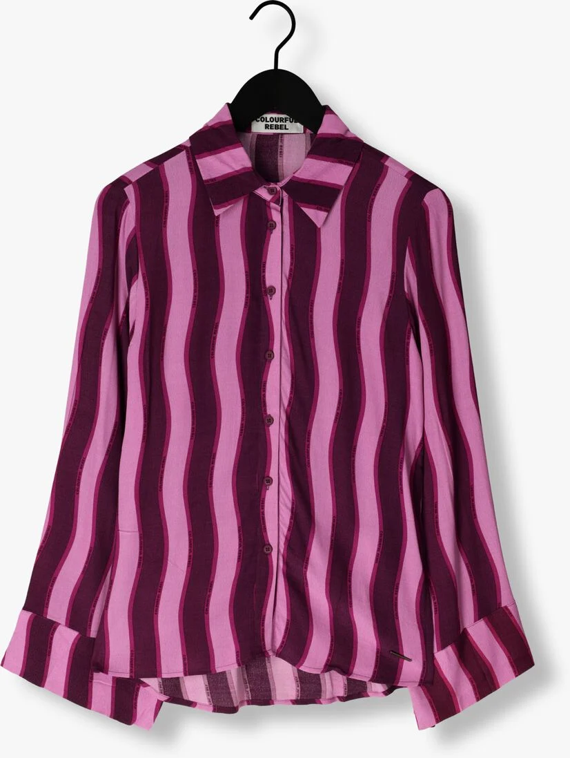 COLOURFUL REBEL paarse colourful rebel blouse tia stripes kimono sleeve blouse