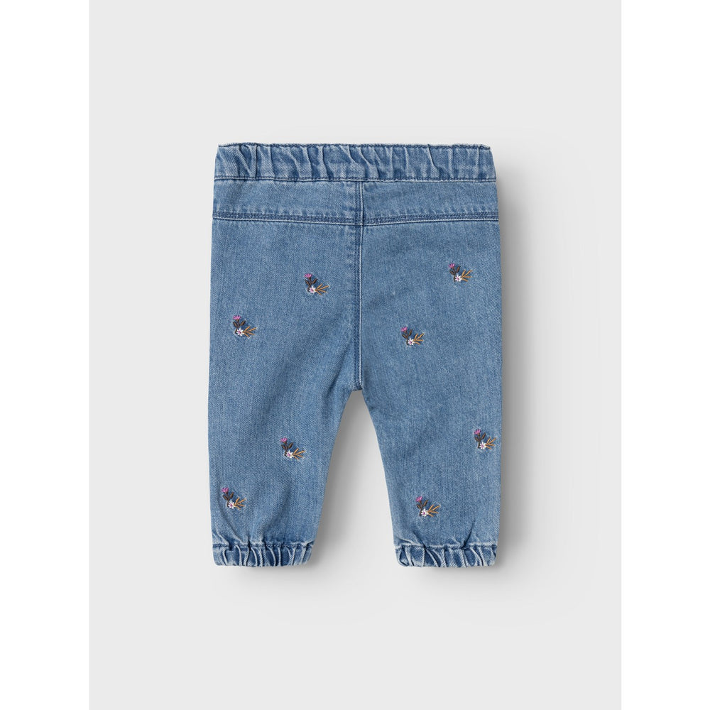 Køb Name It Medium Blue Denim Rose Shaped Embellished Jeans