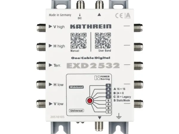 Kathrein EXD 2532, 5 inputs, 32 outputs, 300 - 2350 MHz, 5 - 862 MHz, 1,5 dB, 3 dB