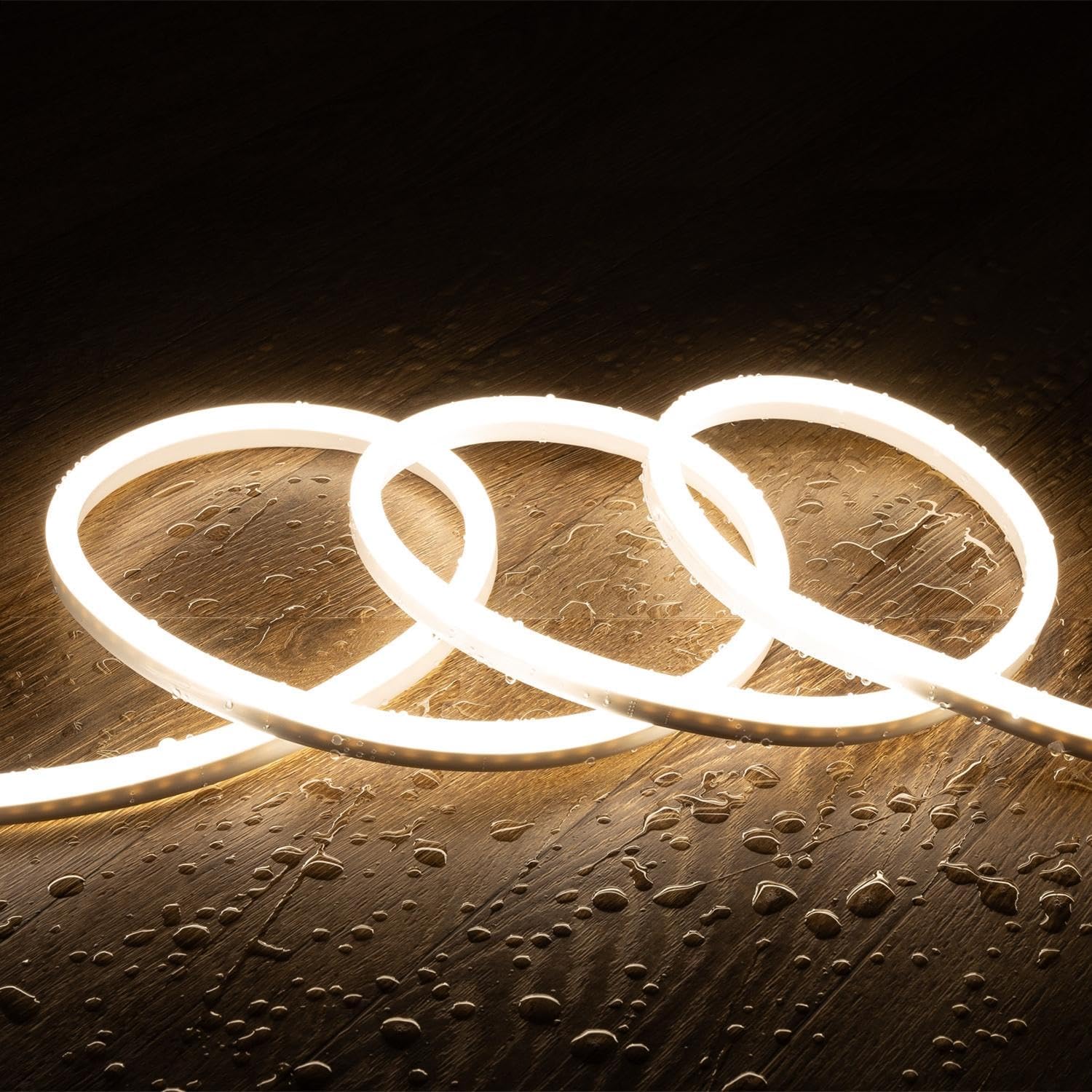 LEDKIA LIGHTING LED-Streifenrolle Neon Dimmbar 220V 50m SFLEX8 8W/m Schnitt 100cm IP65 Neutralweiß
