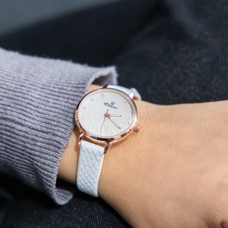 Montre Femme CHTIME bracelet Cuir Blanc
