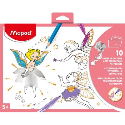 Maped - Papier métallisé à colorier x10 - disponible dans différentes couleurs