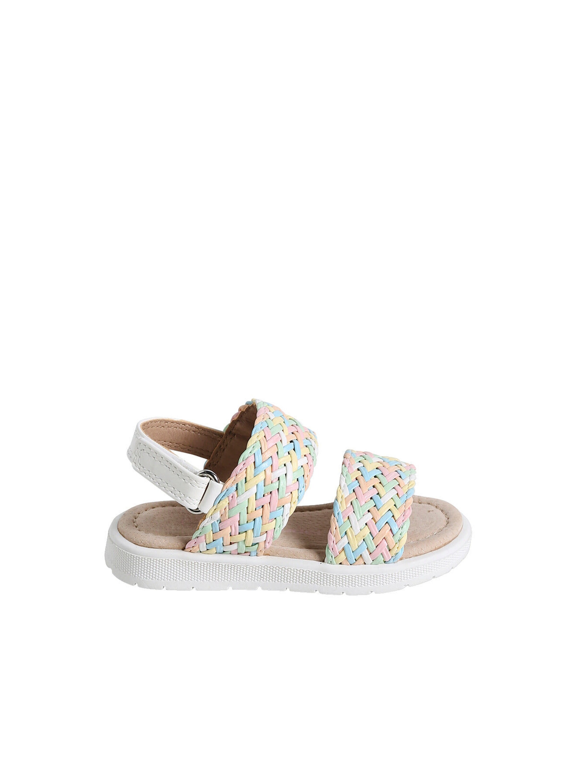 Vertbaudet Baby Klett-Sandalen mit nachtleuchtenden Flechtriemen mehrfarbig