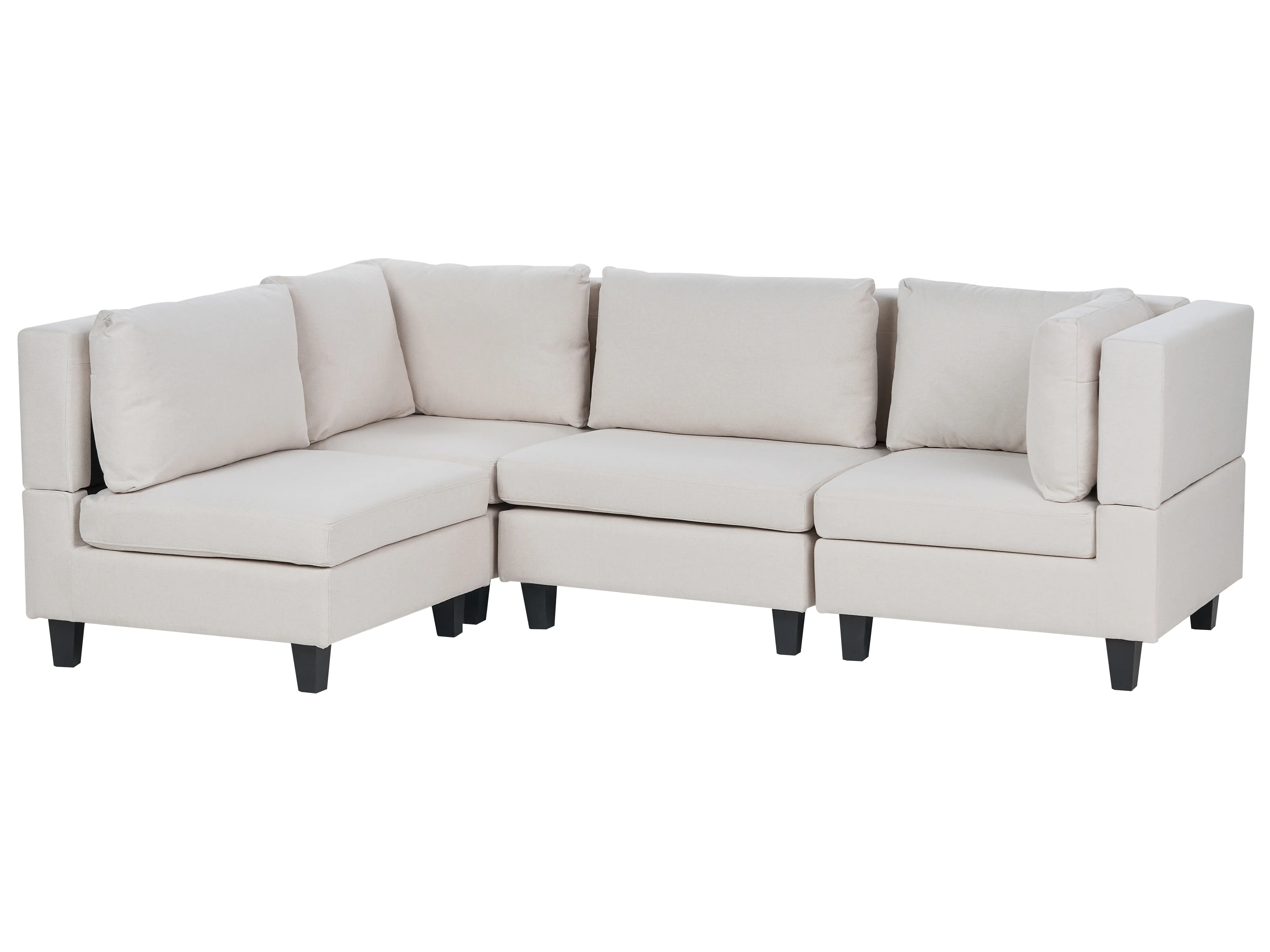 Modulaire hoekbank 4-zits UNSTAD Stof Lichtbeige rechtszijdig