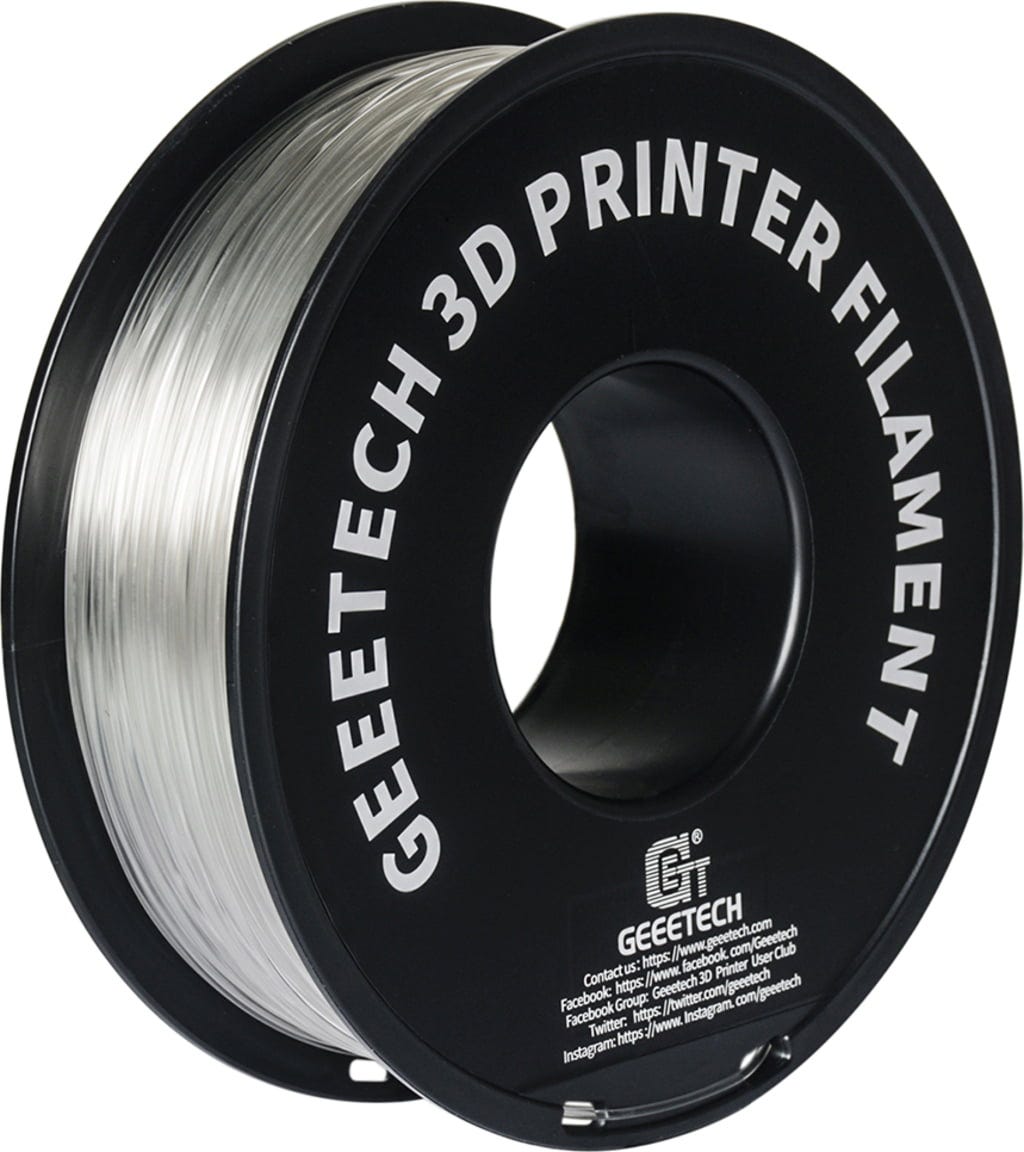 GEEETECH  PLA Transparent, 1,75 mm / 1000 g    Leicht druckbares Filament mit geringen Fertigungstoleranzen