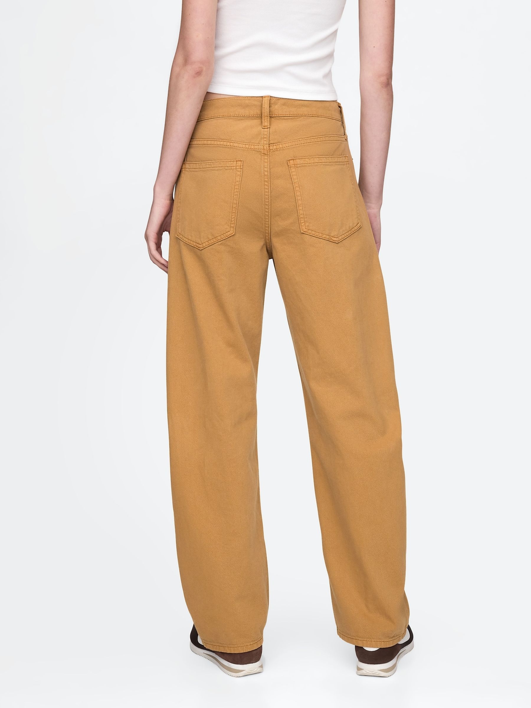 Bruin - Gap jeans met hoge taille en toelopende pijpen