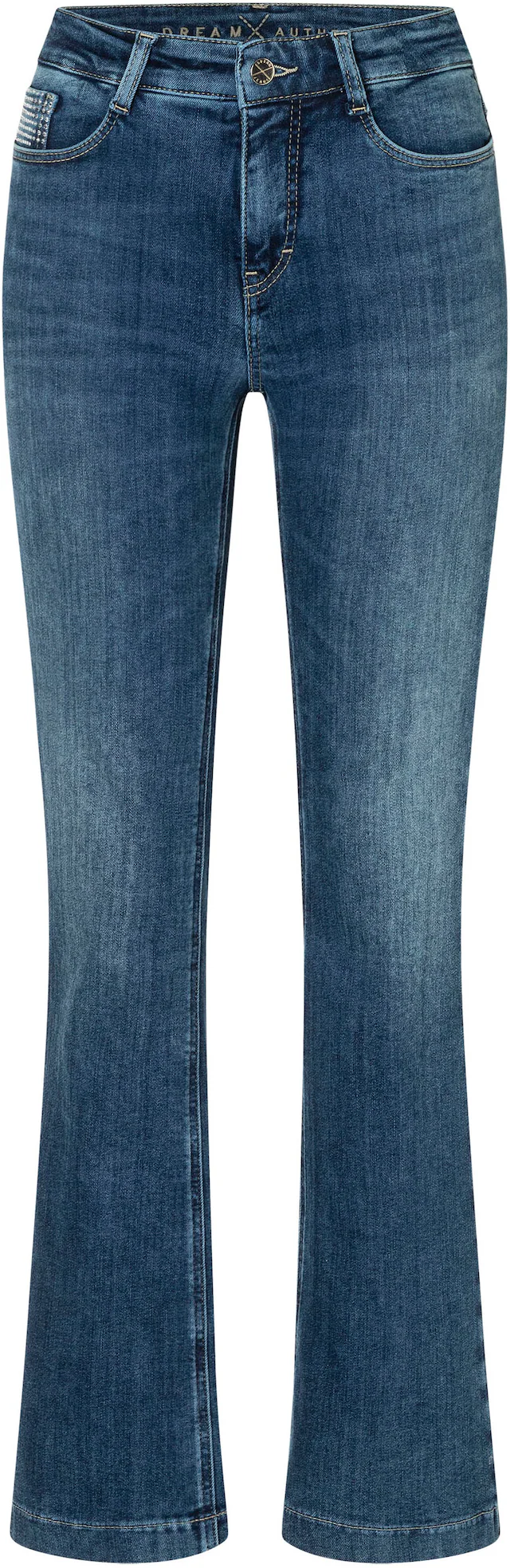 MAC Bootcut-Jeans »DREAM BOOT«, Figurformender Shaping-Effekt, Glitzerdetails an Vordertasche
