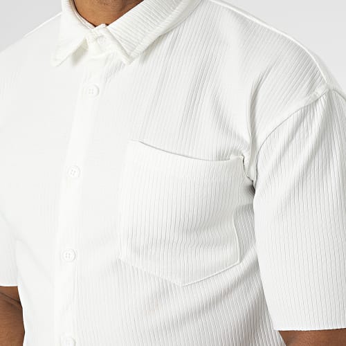 Chemise Manches Courtes Beige Clair