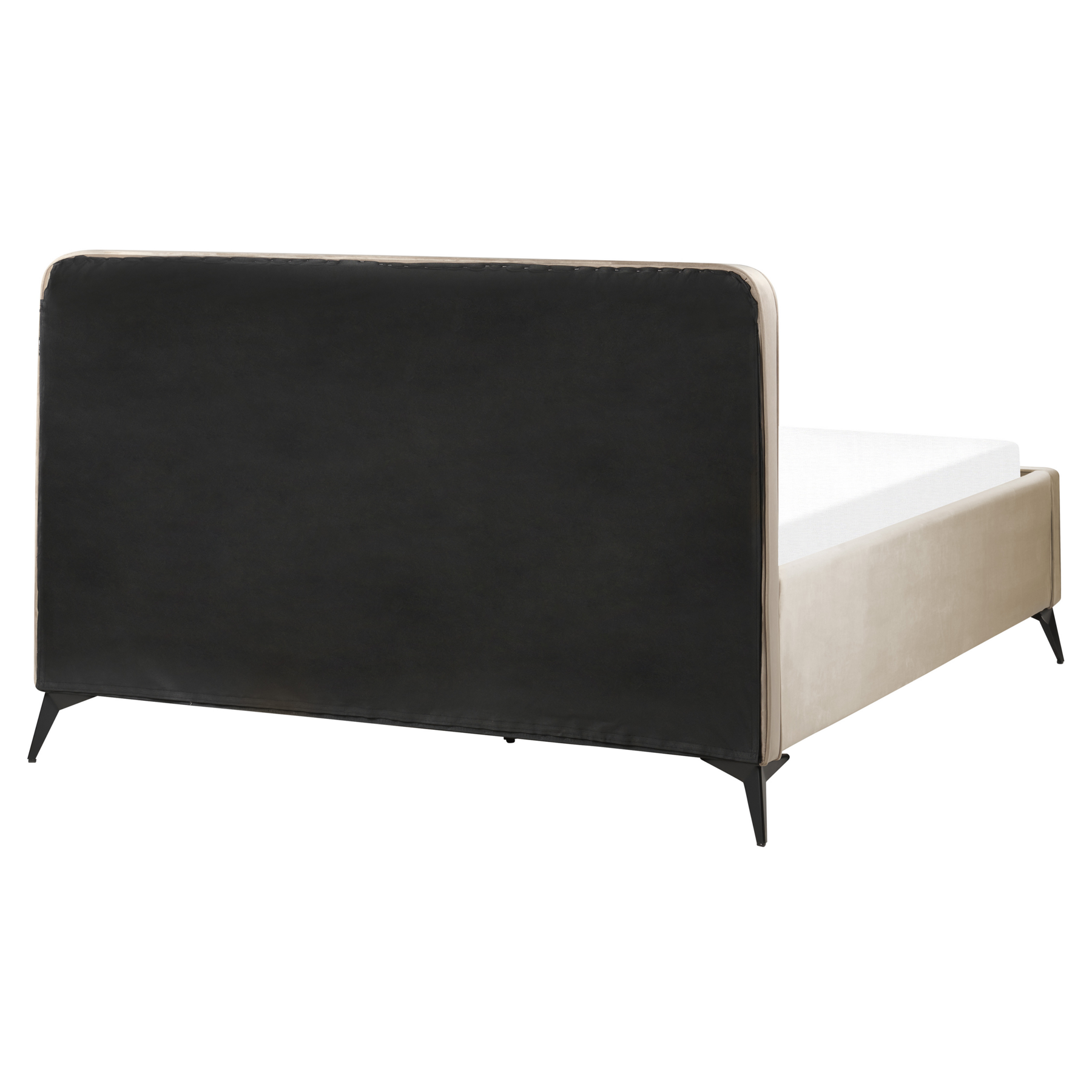 Beliani - VALOGNES - Tweepersoonsbed - Taupe - 160 x 200 cm - Fluweel