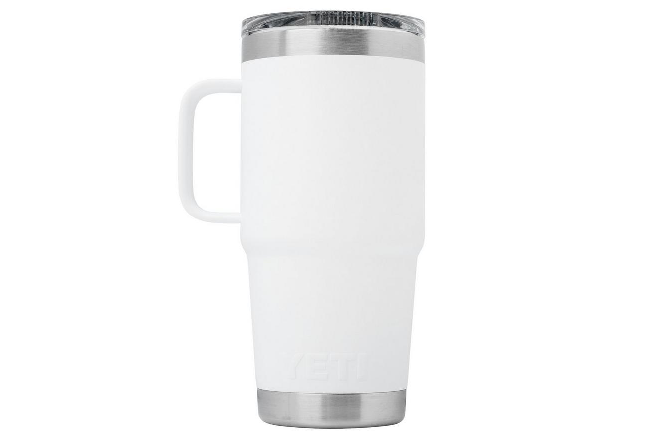 Yeti Rambler Travel Mug 20oz Stronghold Lid, White, thermos reismok met deksel, 591 ml
