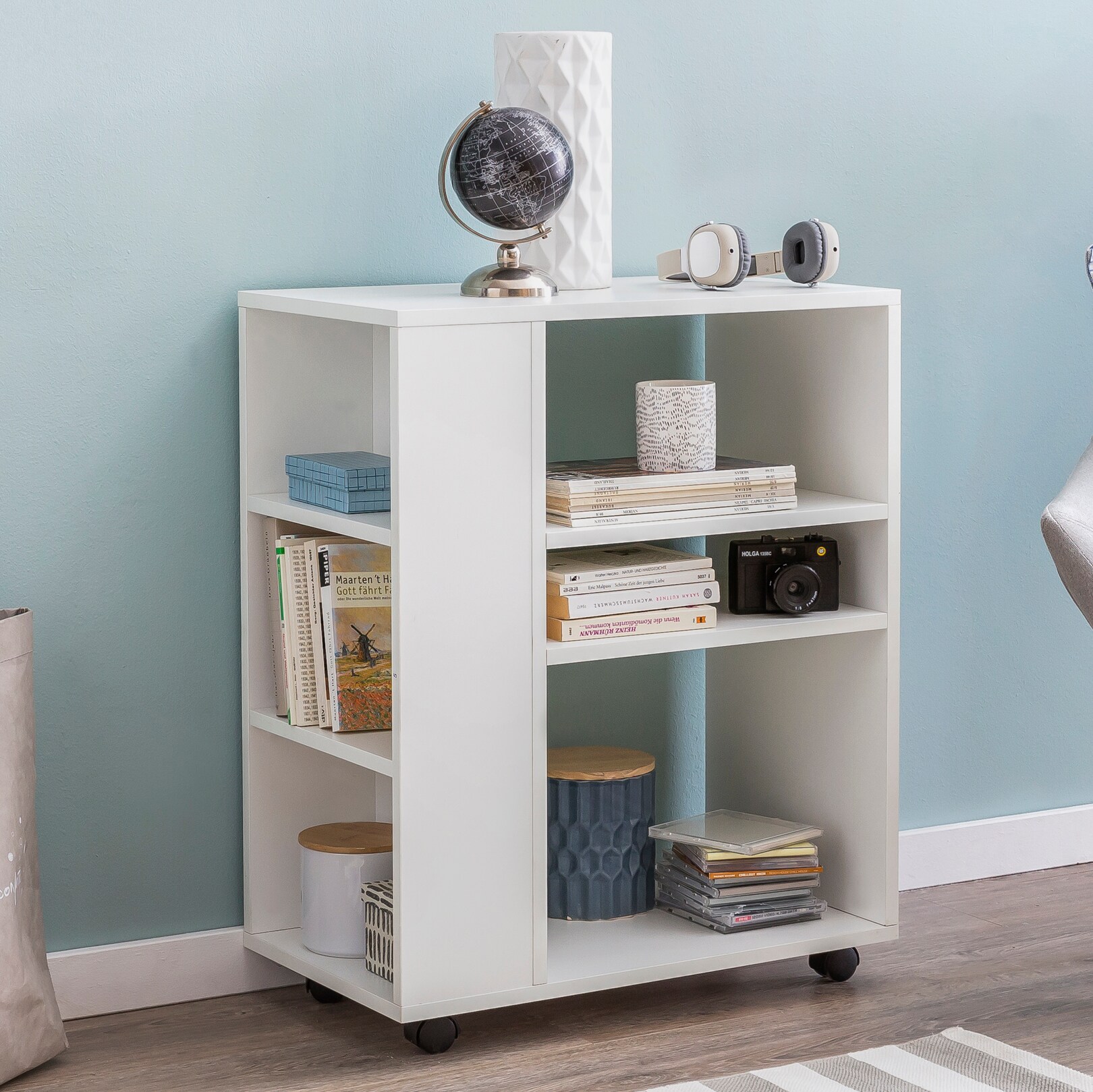KADIMA DESIGN Regal BRENTA: Elegantes Multifunktionsmöbel, Rollen, Viel Stauraum, Modernes Design