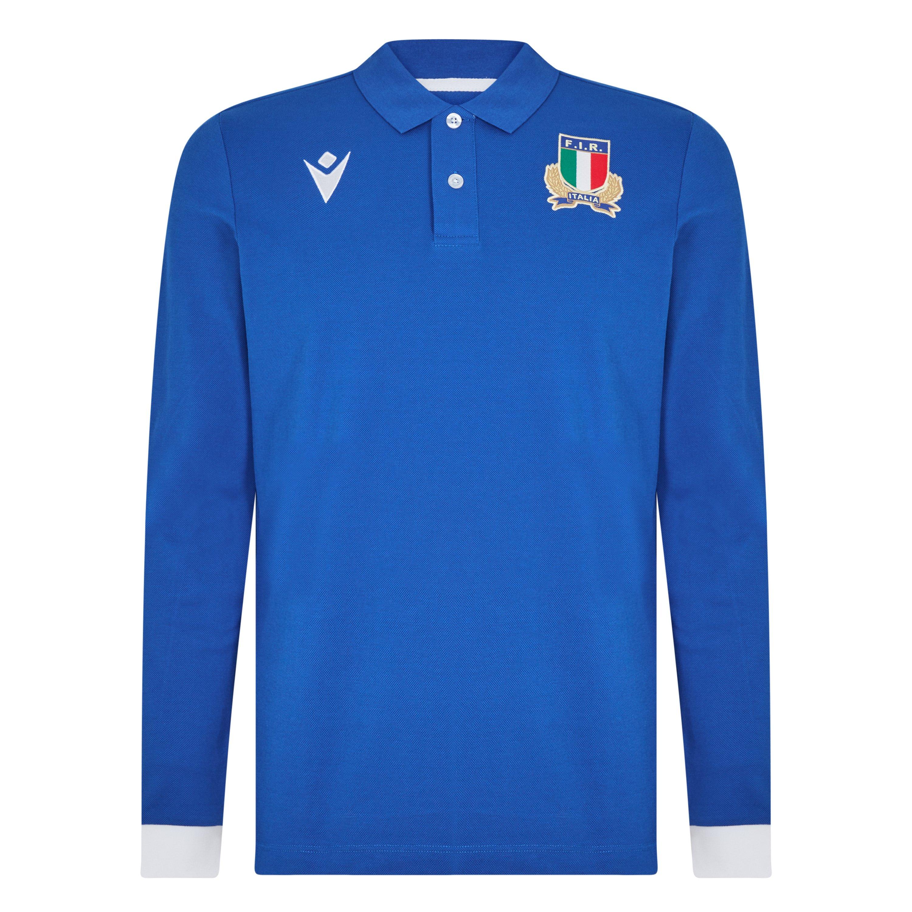 Macron Italy Rugby Home Polo Shirt 2023 Adults