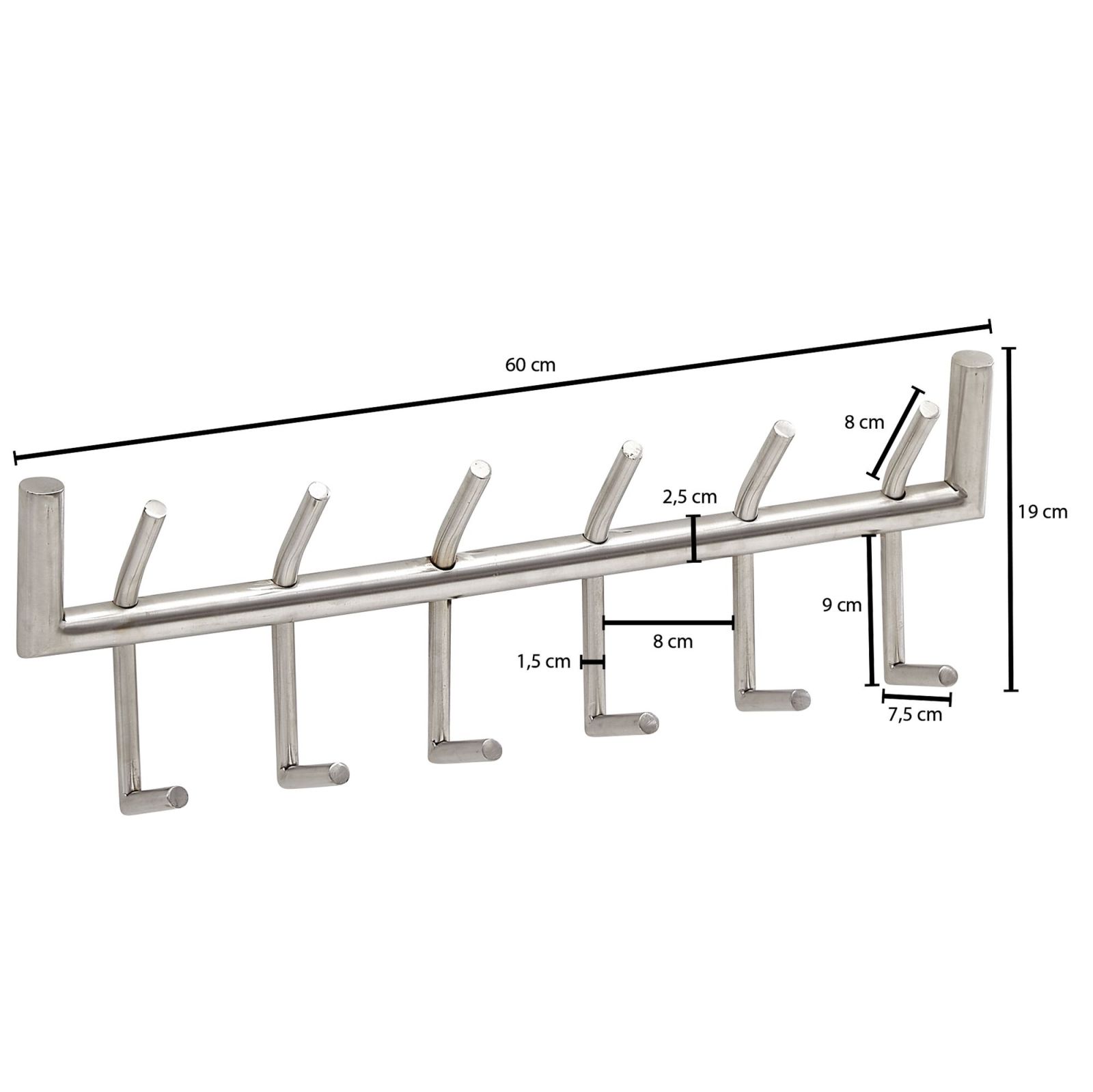 Wandgarderobe - silber - 60 cm