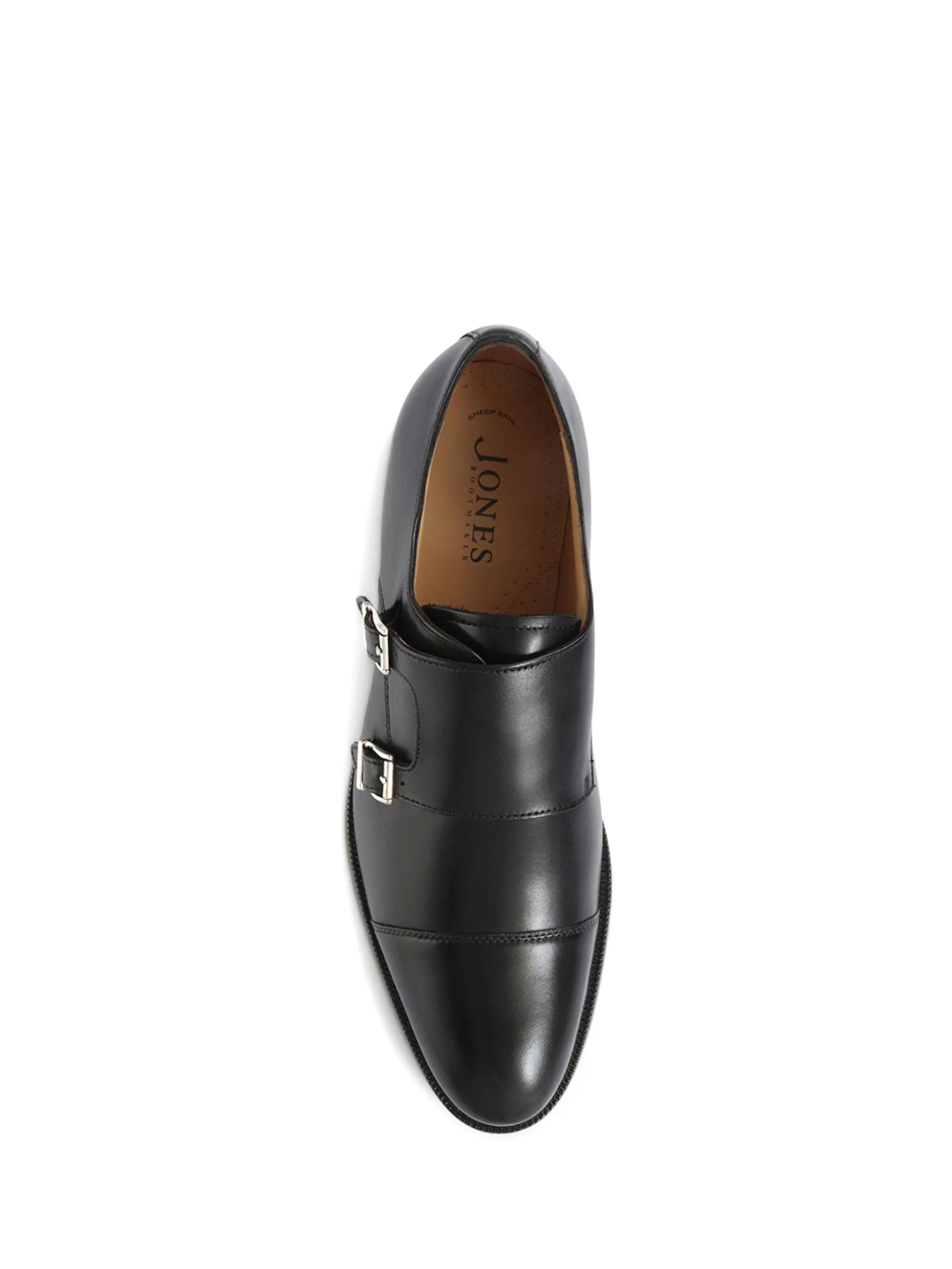 Zwart - Jones Bootmaker - Nathaniel - Leren schoenen met twee monniksbandjes